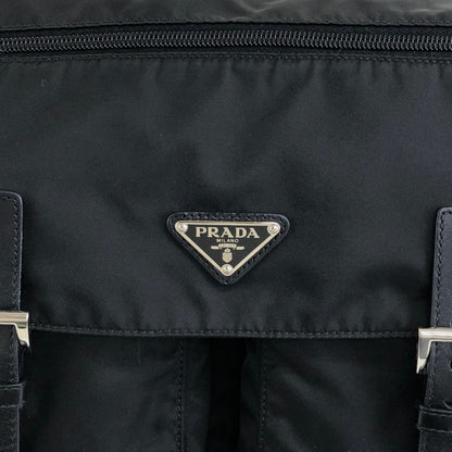 PRADA Triangle Logo Shoulder bag Black Vintage hyx77k