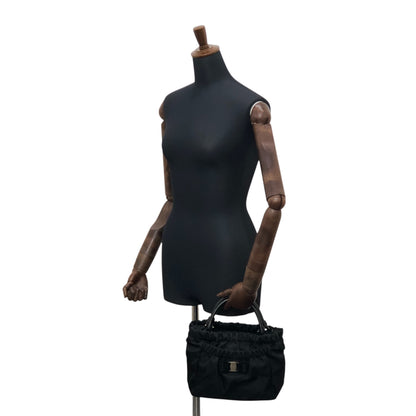 Salvatore Ferragamo Ribbon Handbag Black Vintage xucsbe