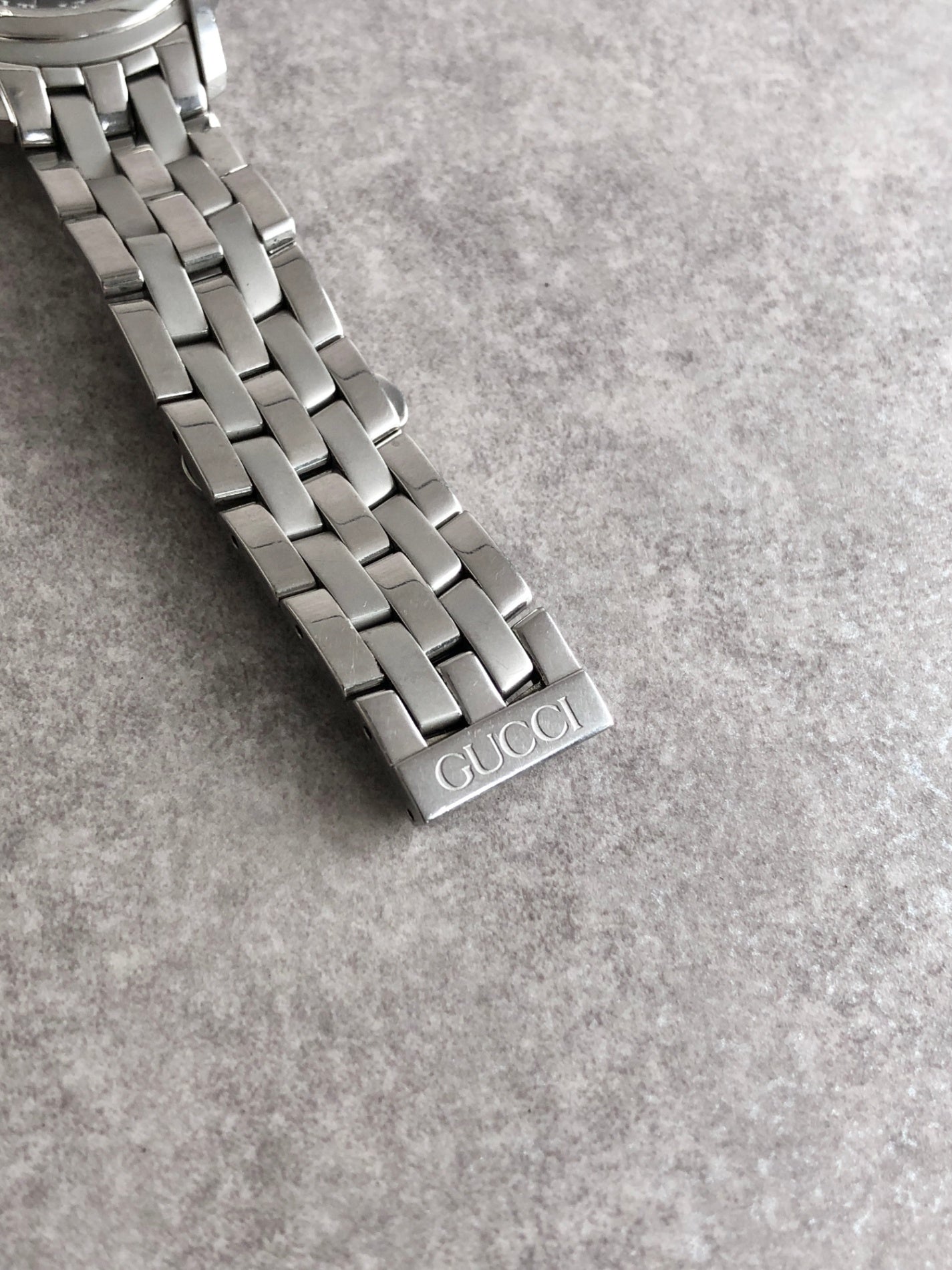 GUCCI Logo Quartz Watch Silver 5500M Vintage dxu7gw