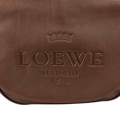 LOEWE Logo Embossed Shoulder bag Brown Vintage 7c7s5w