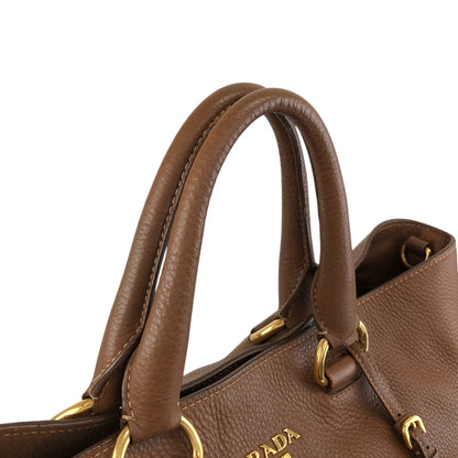 PRADA Logo Two-way Totebag Shoulder bag Brown Vintage 38ggy4