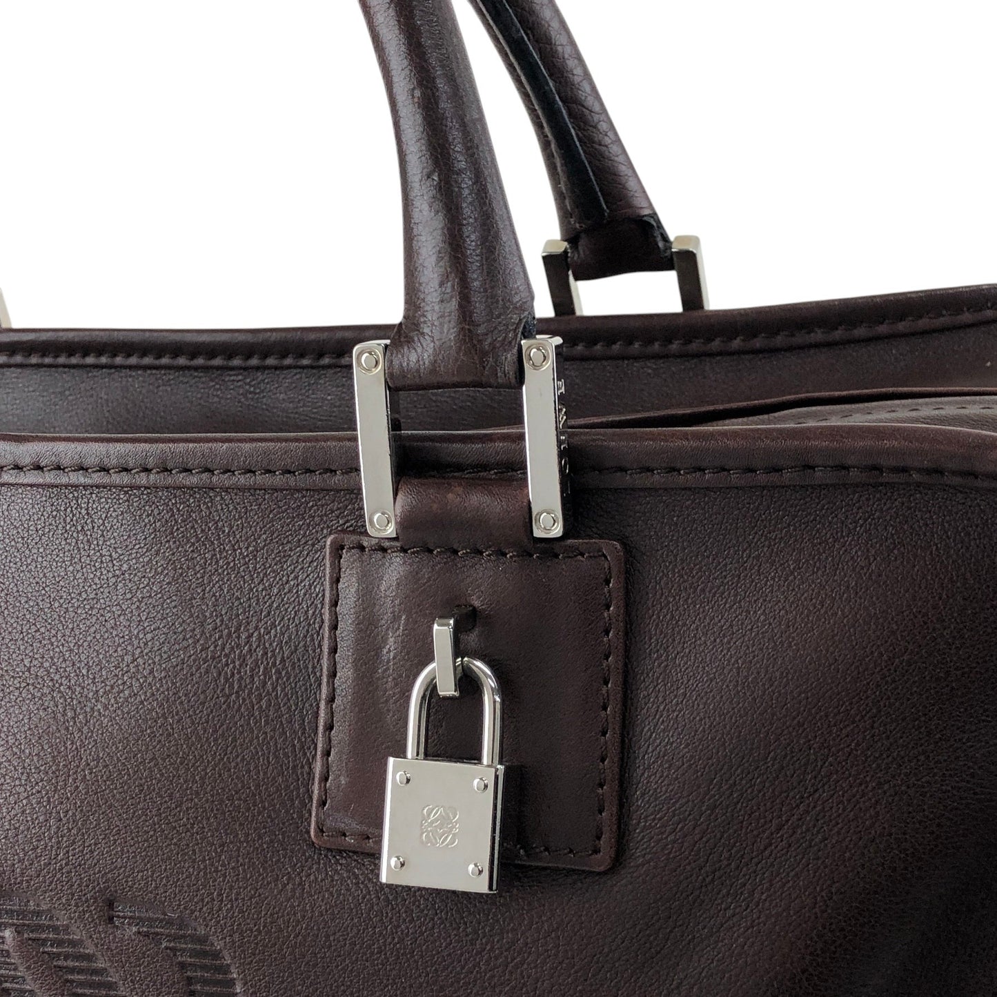 LOEWE Amazona36 Handbag Boston bag Brown Vintage a3rpfj