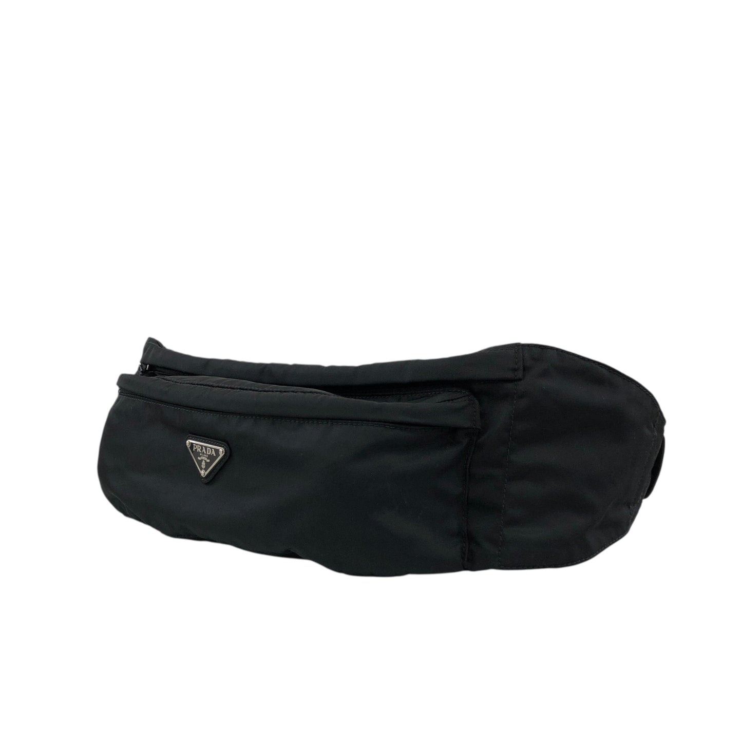 PRADA Tessuto Triangle Logo Sling bag Black Vintage ty7usc