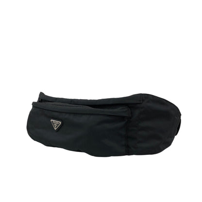 PRADA Tessuto Triangle Logo Sling bag Black Vintage ty7usc