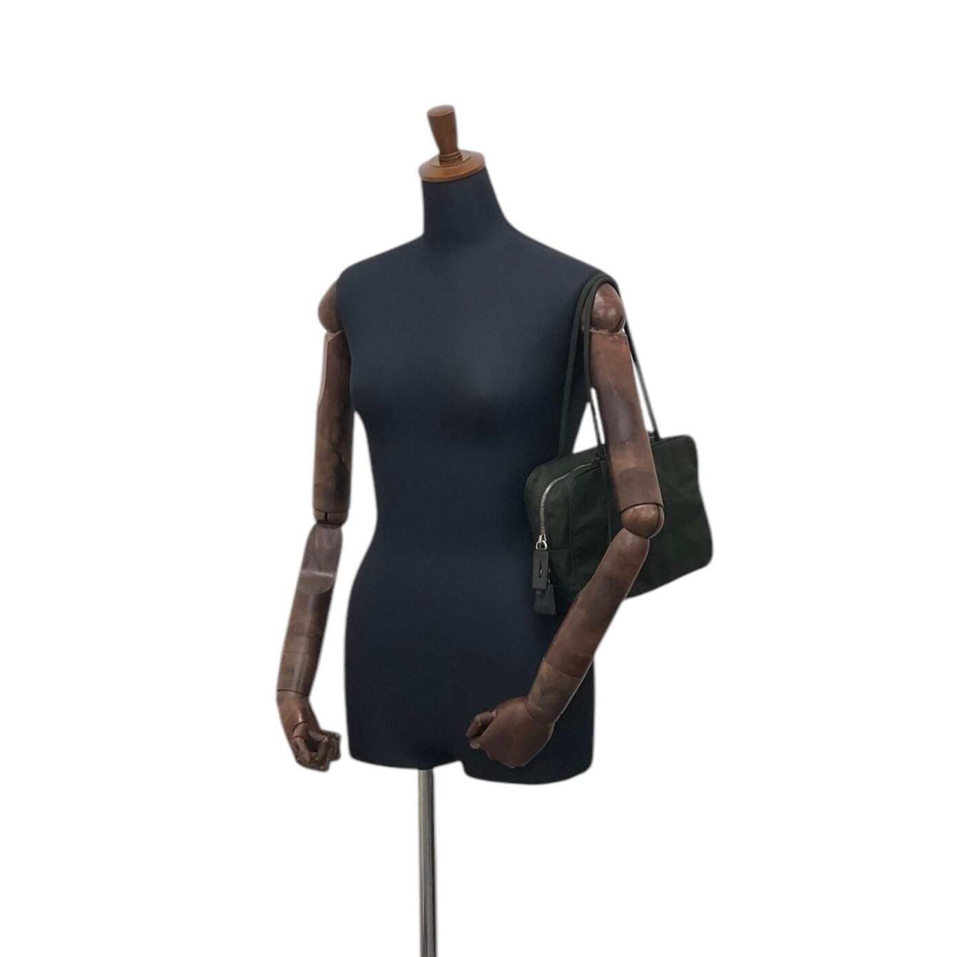 PRADA Tessuto Triangle Logo Padlock Khaki Vintage nxydgr