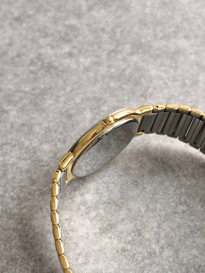 Yves Saint Laurent YSL Logo Quartz Watch Silver×Gold Vintage yyi2d7