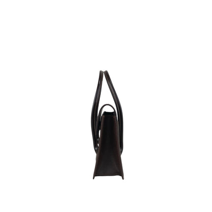 BURBERRY Logo Handbag Brown Vintage fpn5te
