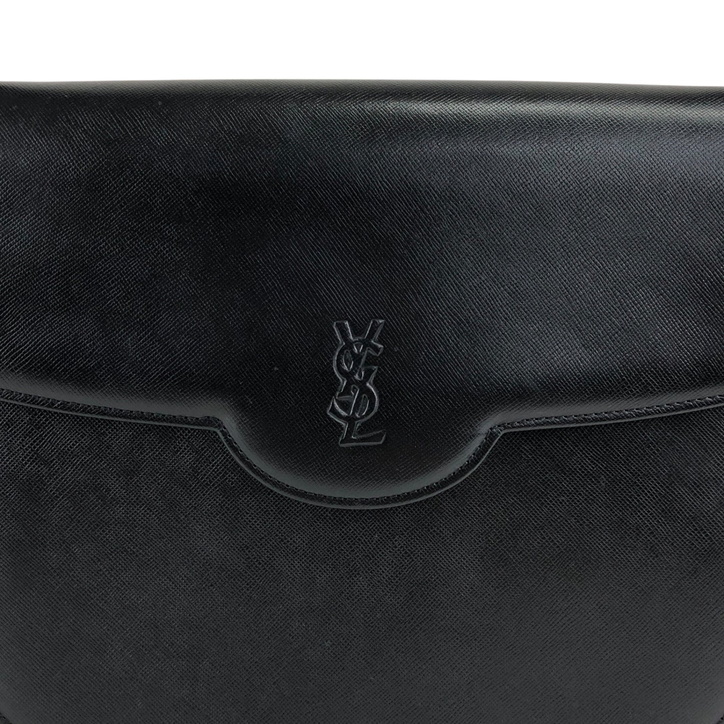 Yves Saint Laurent YSL Logo Shoulder bag Black Vintage bscs8w
