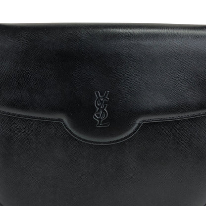 Yves Saint Laurent YSL Logo Shoulder bag Black Vintage bscs8w