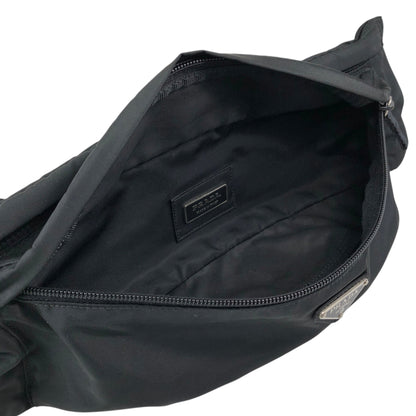 PRADA Tessuto Triangle Logo Sling bag Black Vintage ty7usc