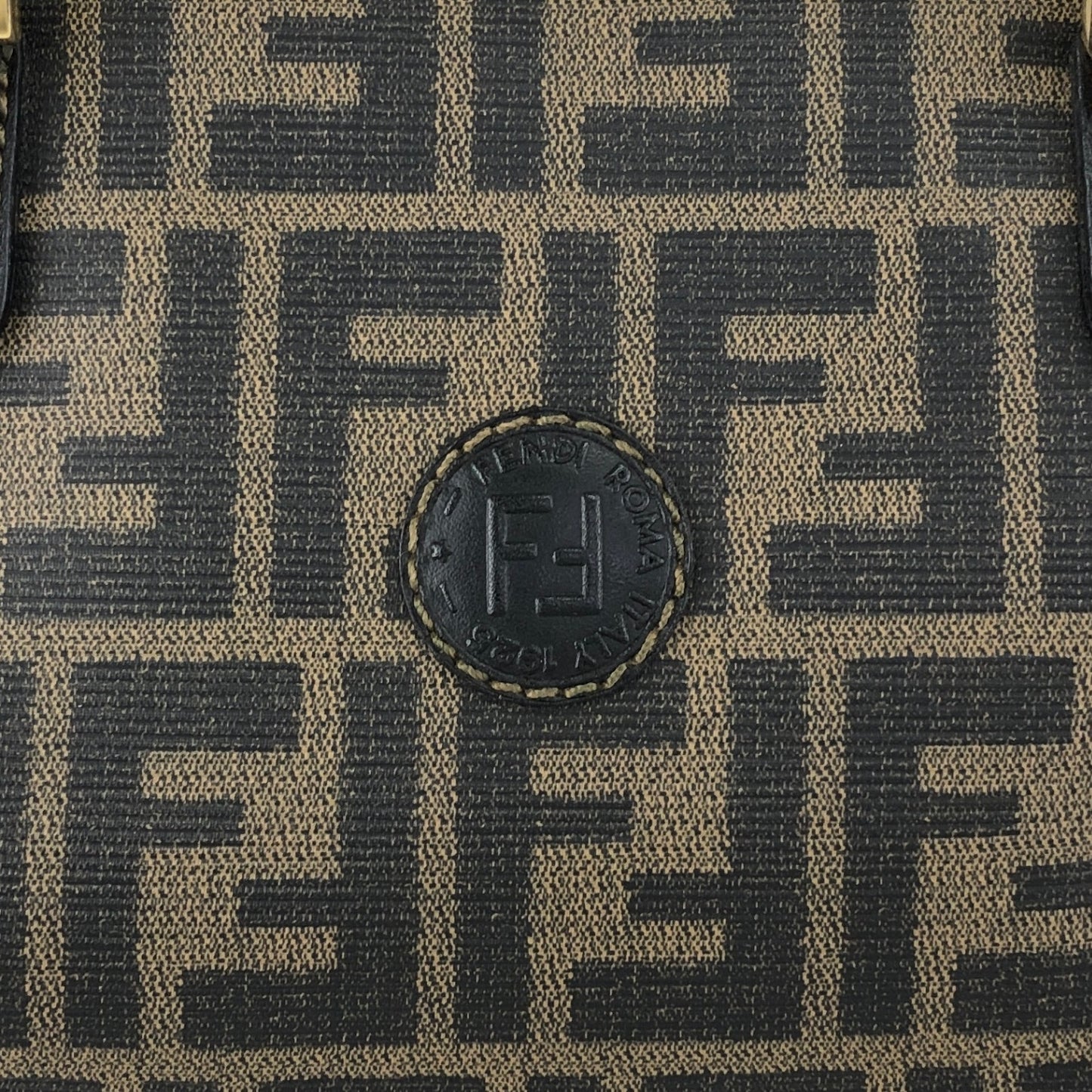 FENDI Zucca Logo Small Boston bag Handbag Black Vintage cf6xpb