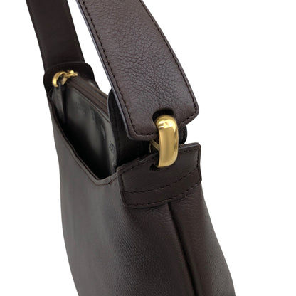 LOEWE Logo Embossed Shoulder bag Brown Vintage u3fpkx