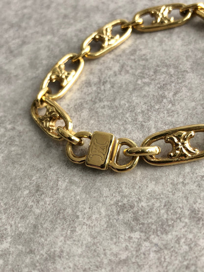 CELINE Blason Bracelet Gold Vintage 4gifcy