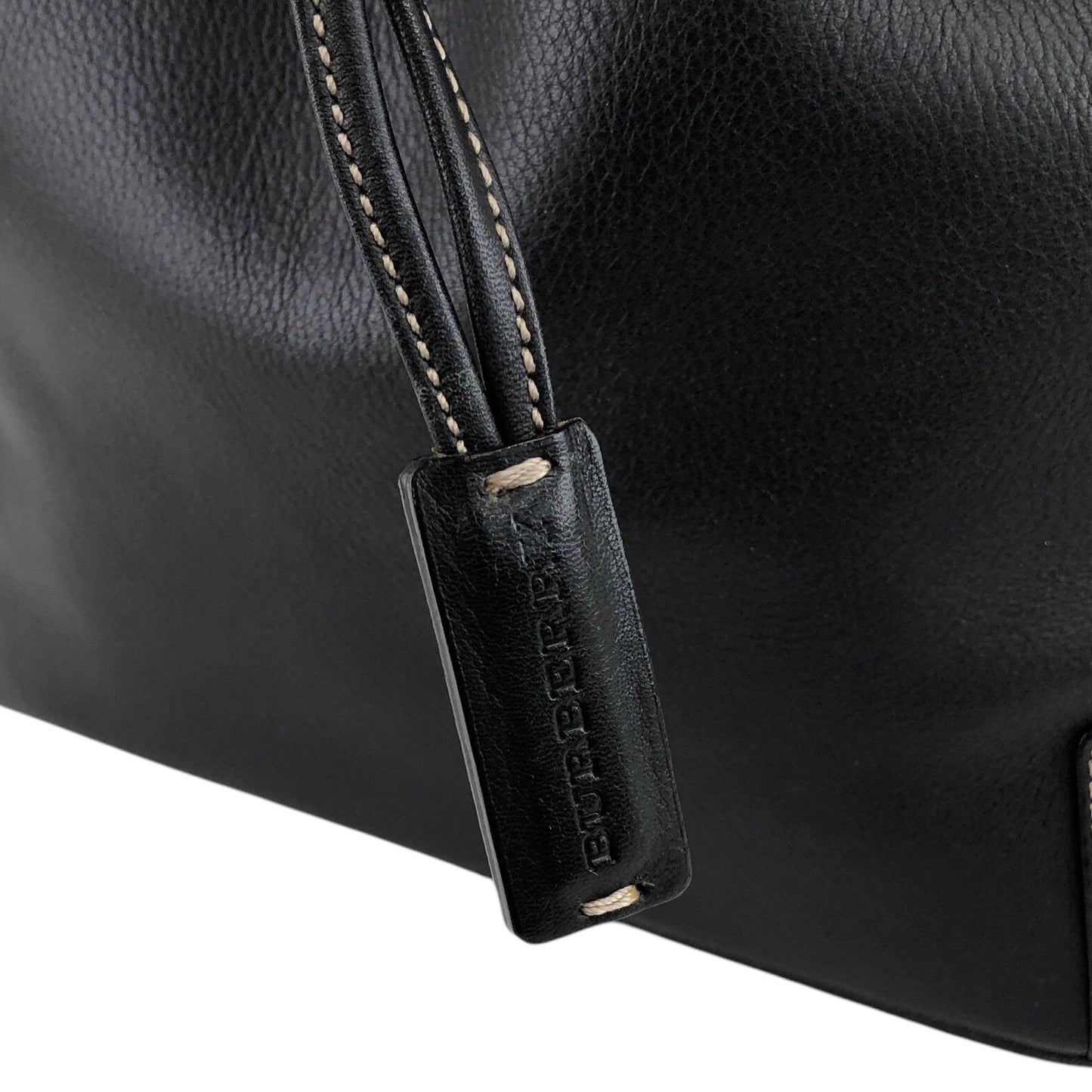 BURBERRY Nova Check Drawstring Shoulder bag Black Vintage 4iaxcb