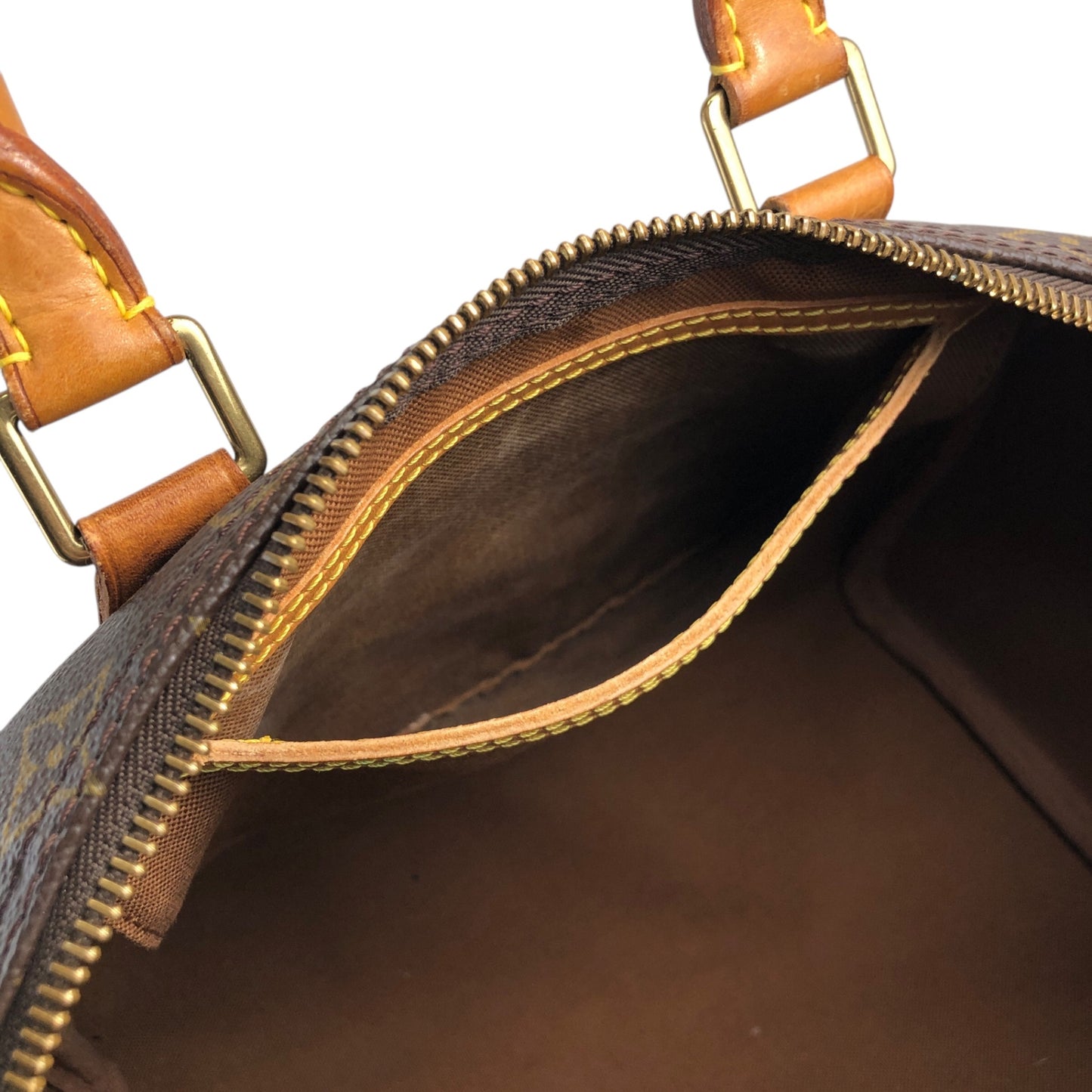 LOUIS VUITTON Monogram Small Boston bag Handbag Brown Vintage 765gwg