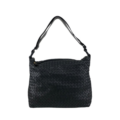 Bottega Veneta Intrecciato Shoulder bag Black Vintage w3k2a2
