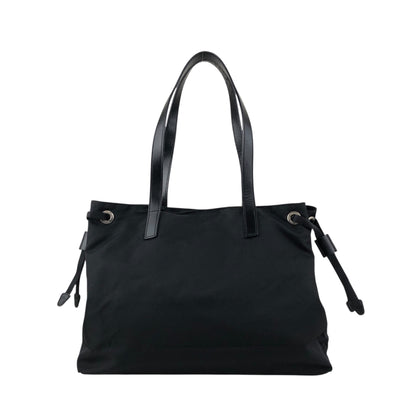 PRADA Triangle Logo Front Buckle  Totebag Black Vintage 7sstfx