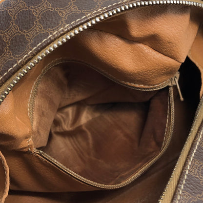 CELINE Macadam Blason Leather Two-way Handbag Shoulder bag Brown Vintage hzumnt