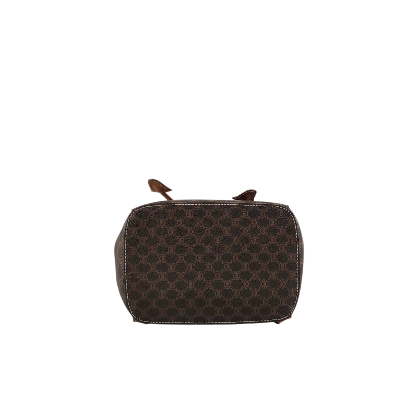 CELINE Macadam Logo Embossed Backpack Brown Vintage fbhpns