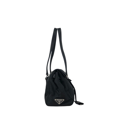 PRADA Triangle Logo Front Lock Totebag Black Vintage dggbp5