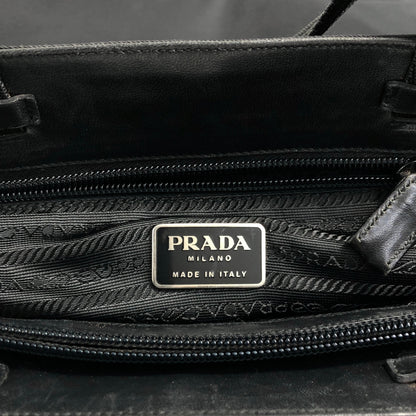 PRADA Tessuto Triangle Logo Totebag Black Vintage 885ief