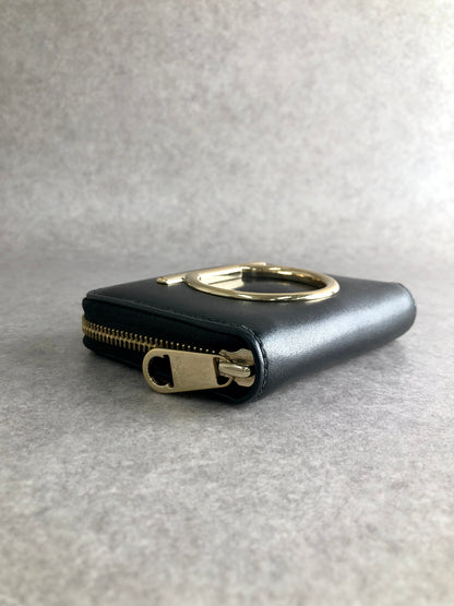 Salvatore Ferragamo Gancini Folded Wallet Black Vintage f27ab4