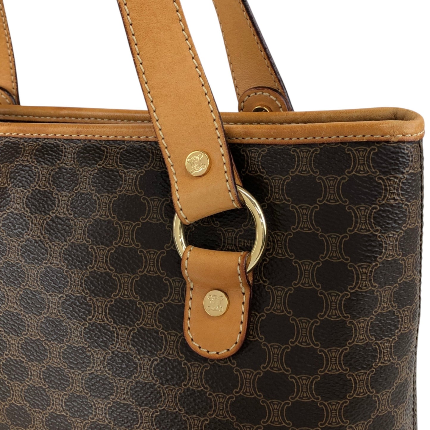 CELINE Macadam Handbag Totebag Brown Vintage v7jdmm