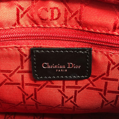 Christian Dior Cannage Logo Charm Two-way Handbag Shoulder bag Black Vintage bgdau3