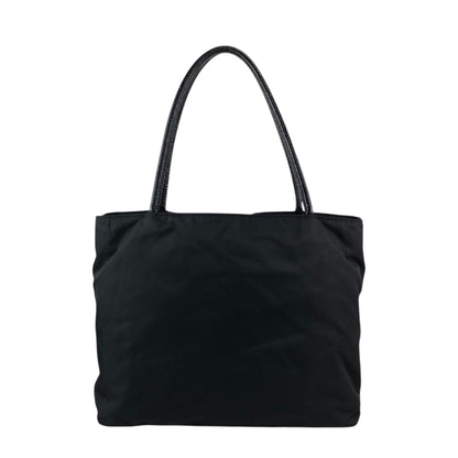 PRADA Tessuto Triangle Logo Handbag Totebag Black Vintage bikz2y