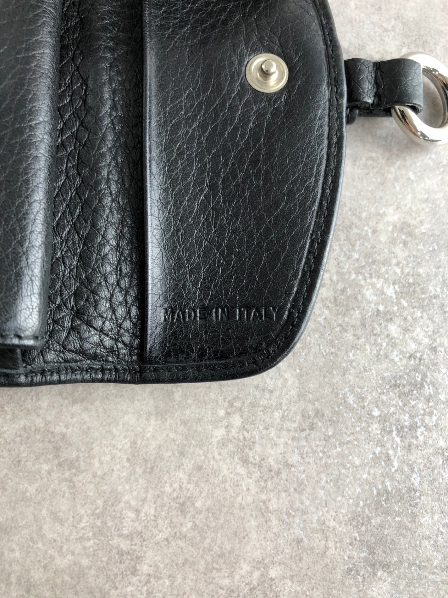 PRADA Buckle Motif Folded Wallet Black Vintage k574bi