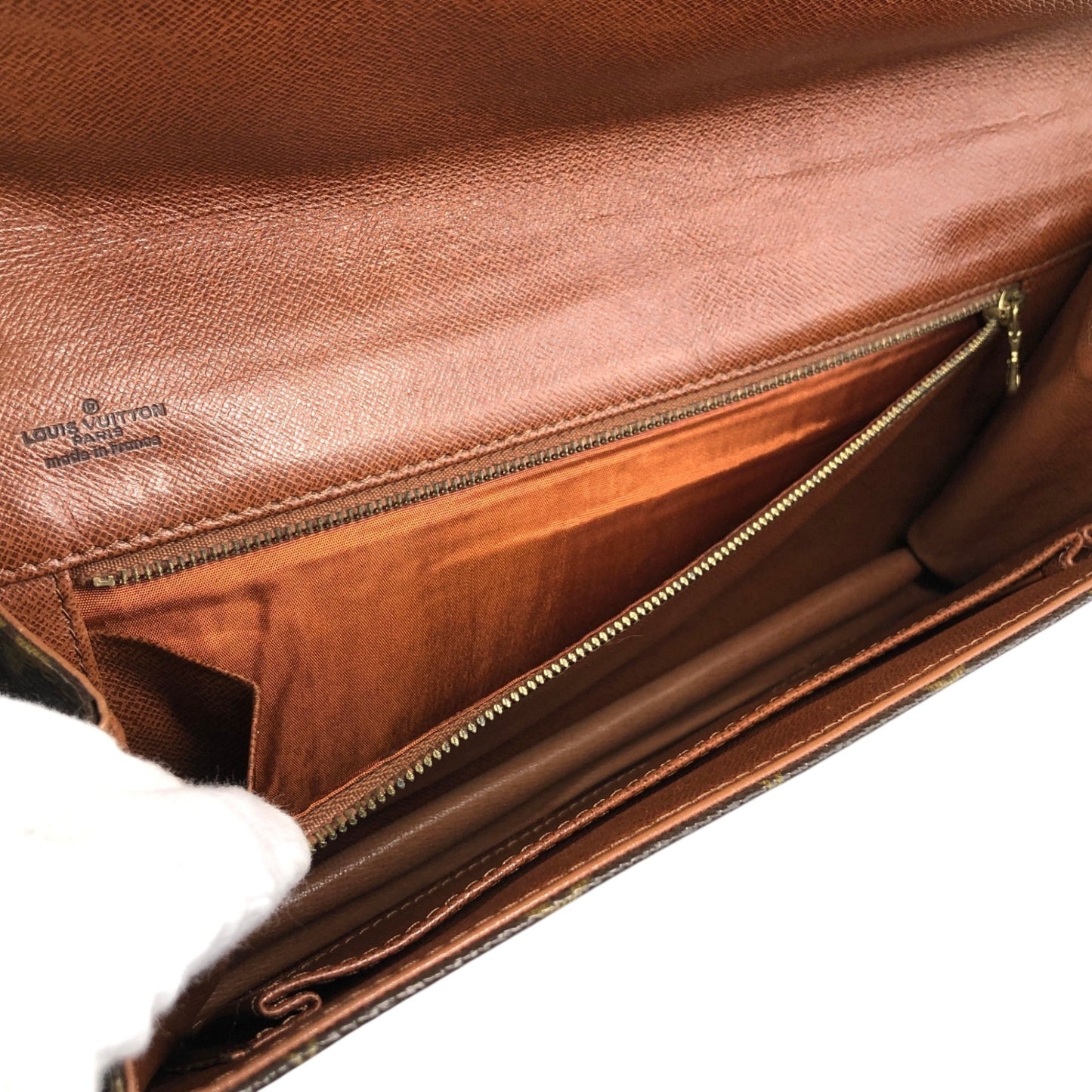 LOUIS VUITTON Monogram Clutch bag Brown Vintage 3pebsa
