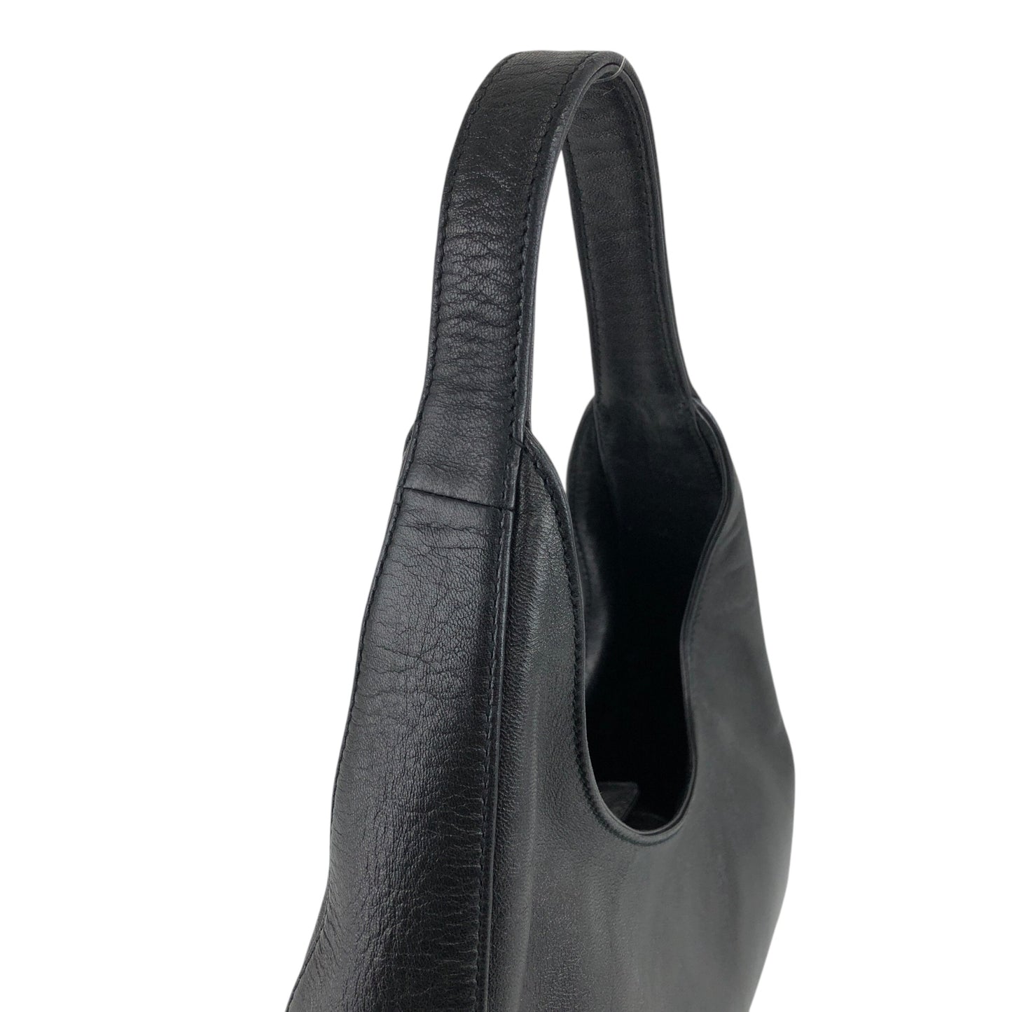 PRADA Logo Embossed Handbag Black Vintage skzrga