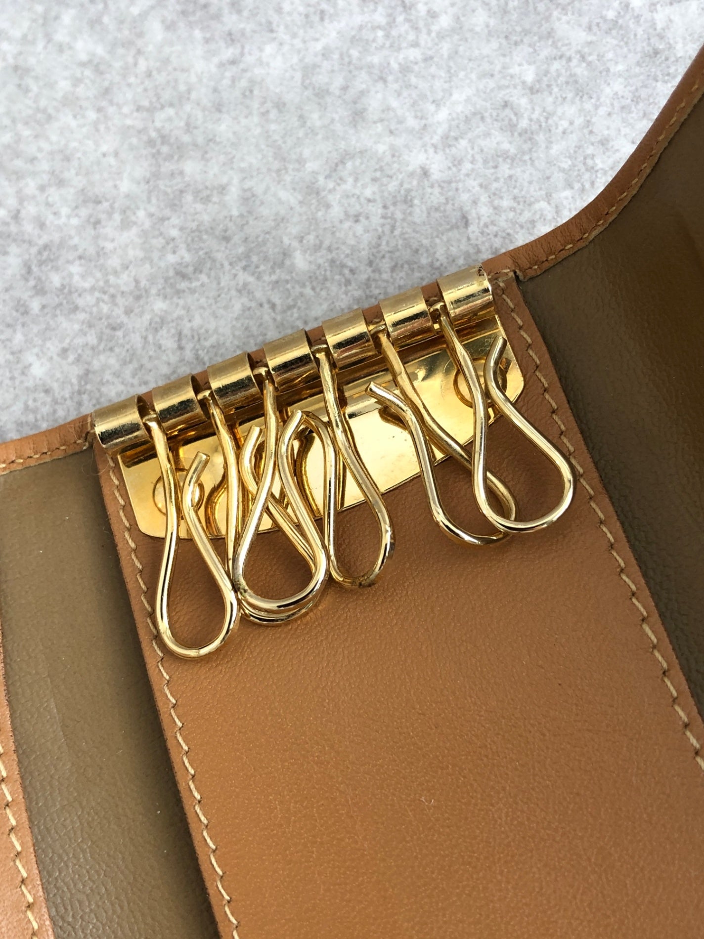 CELINE Macadam Blason Key Case Brown Vintage ugjspr