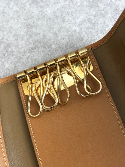 CELINE Macadam Blason Key Case Brown Vintage ugjspr