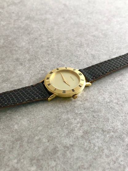 GUCCI Quartz Watch Brown×Gold Vintage cfa68u