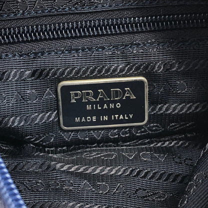 PRADA Tessuto Triangle Logo Front Buckle Shoulder bag Navy Vintage rj8wam