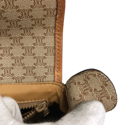 CELINE Macadam Triomphe Front Buckle Shoulder bag Beige Vintage xwff8x