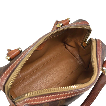 CELINE Macadam Two-way Small Boston bag Shoulder bag Brown Vintage 8fppkm