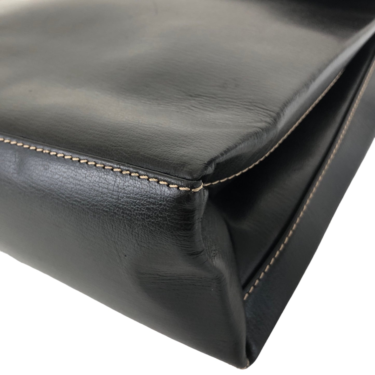 LOEWE Velazquez Metal Handle Leather Handbag Black Vintage zpvhzp