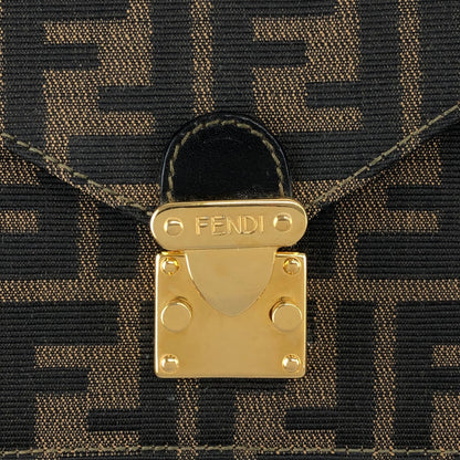 FENDI Zucca Lock Shoulder bag Brown Vintage mbiimu