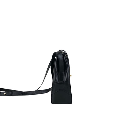 CELINE Turn Lock Small Shoulder bag Black Vintage gn73rb
