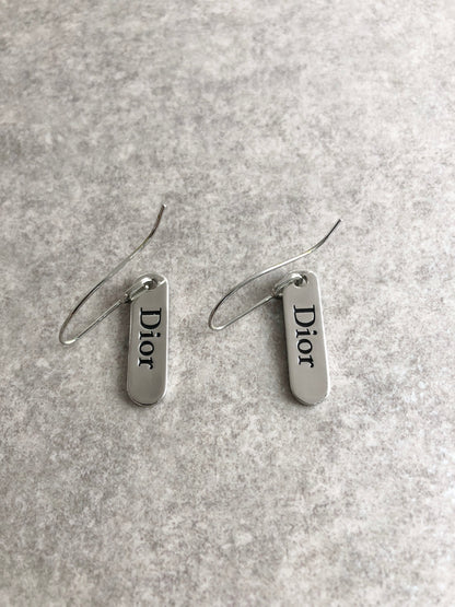 Christian Dior Logo Pierced Silver Vintage dh28h7