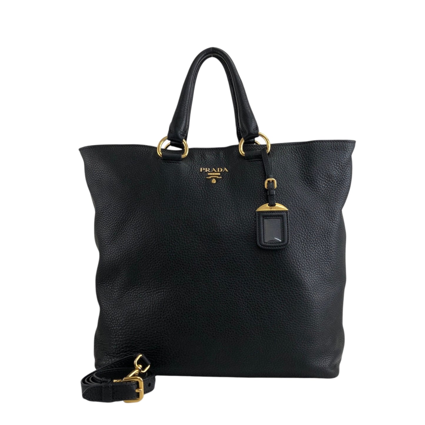 PRADA 標誌兩用手提包單肩包黑色復古 vbght3