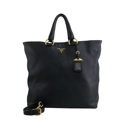 PRADA 標誌兩用手提包單肩包黑色復古 vbght3