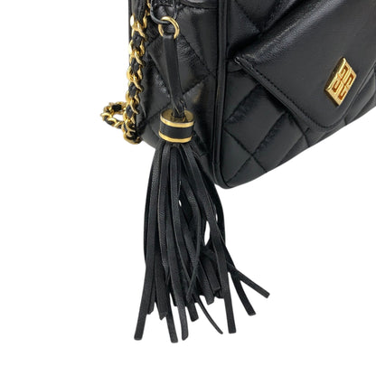 GIVENCHY Logo Tassel Chain Shoulder bag Black Vintage sgwgmf