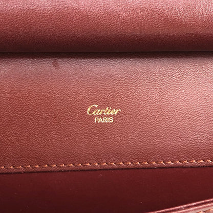 Cartier Logo Embossed Flap Shoulder bag Bordeaux Vintage hydpbp