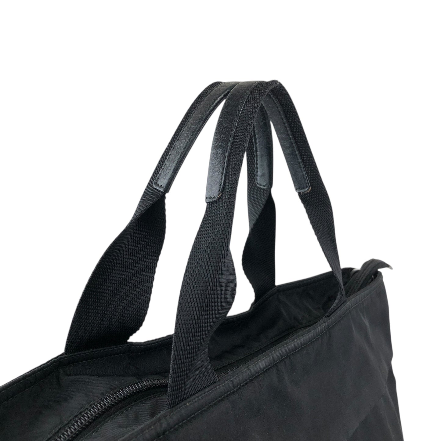 PRADA Tessuto Triangle Logo Two-way Handbag Shoulder bag Black Vintage 4s54ei