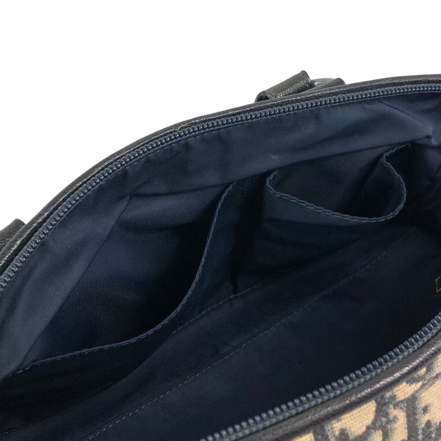 Christian Dior Trotter Small Boston bag Handbag Navy Vintage yrrvj3