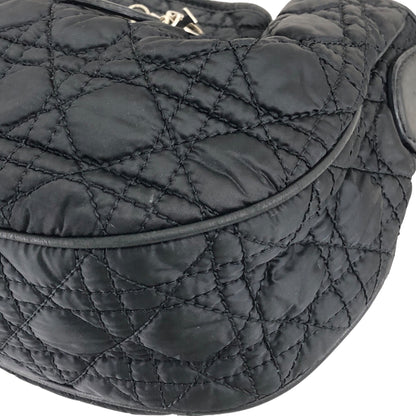 Christian Dior Cannage Logo Charm Shoulder bag Hobobag Black Vintage j5gaea