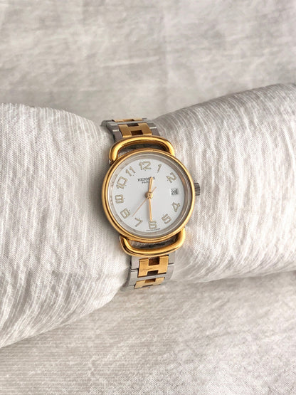 HERMES Quartz Watch Silver pullman Vintage krhgdd